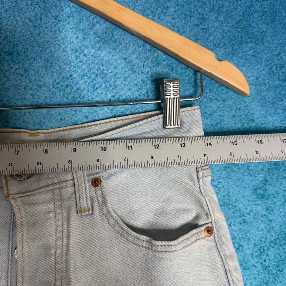 Levis Jeans Womens 28 Blue Denim Ribcage Straight Ankle Button Fly Size 28x27 - Picture 4 of 16